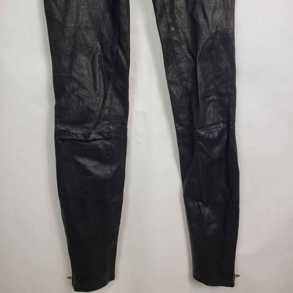 J Brand lambskin skinny pants with ankle zip - Picture 3 of 11